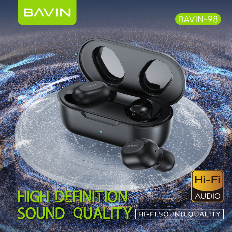 BAVIN BA98 HiFi Audio Bluetooth Wireless TWS Earbuds w/ Lightweight ...