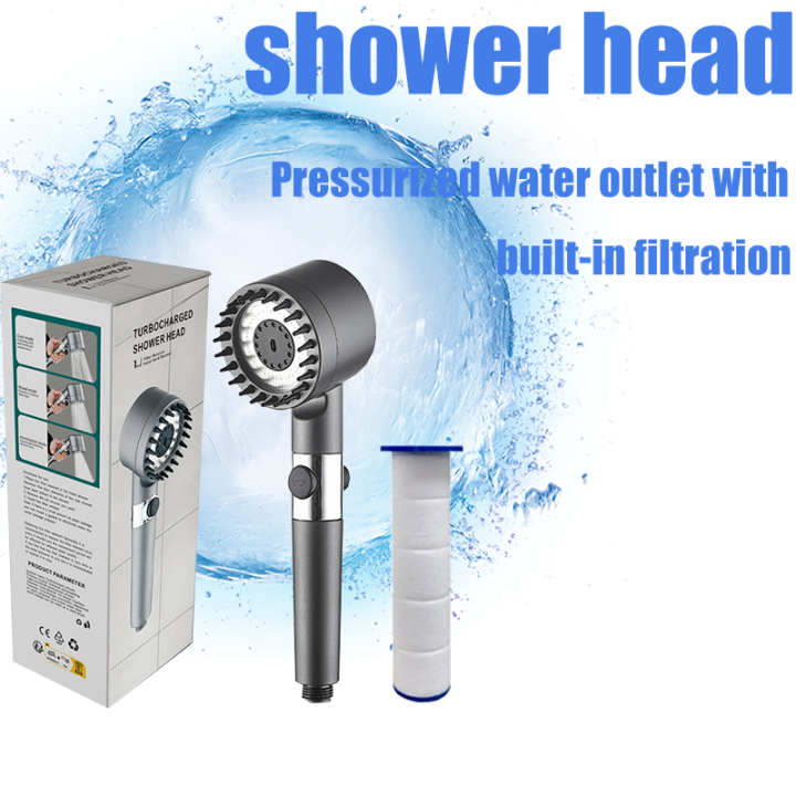 3Modes Super Pressurized Shower Head Set With Filter High Pressure ...