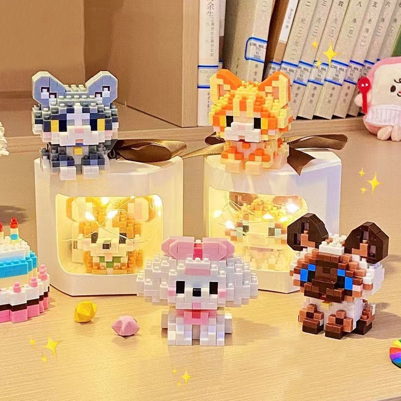 【DUZ】Cute Zoo Building Blocks Small Particle Assembled Puzzle Toy Corgi ...