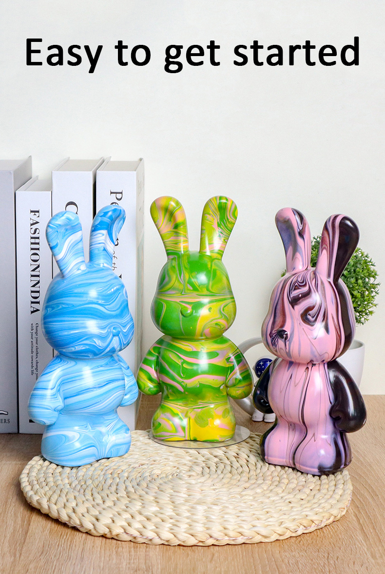 DIY 33cm Fun Hand-Made Fluid Rabbit piggy bank Painted Children ...