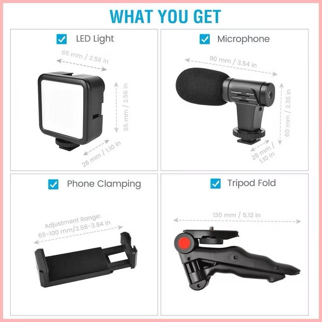 AY-49 Video Making Tripod Fill Light Kit For Mobile Flashes & Selfie ...