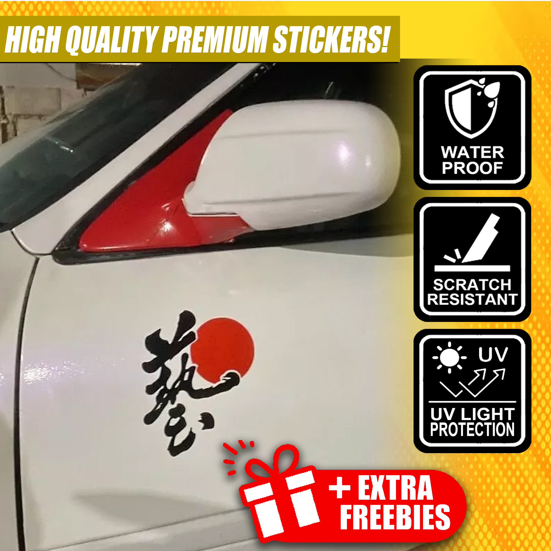 Japanese Rising Sun Sticker for Motorcycle Decal Vinyl Waterproof ...
