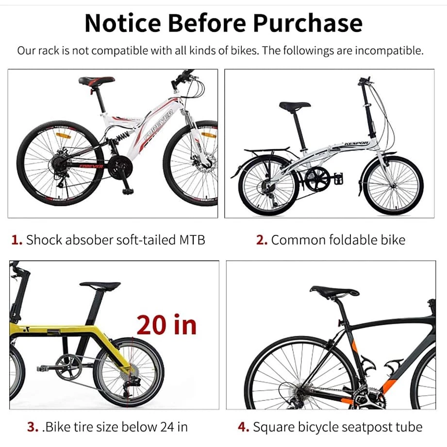 Bike Carrier MTB Steel Bicycle Racks Rear Luggage Rack Shelf Bracket ...
