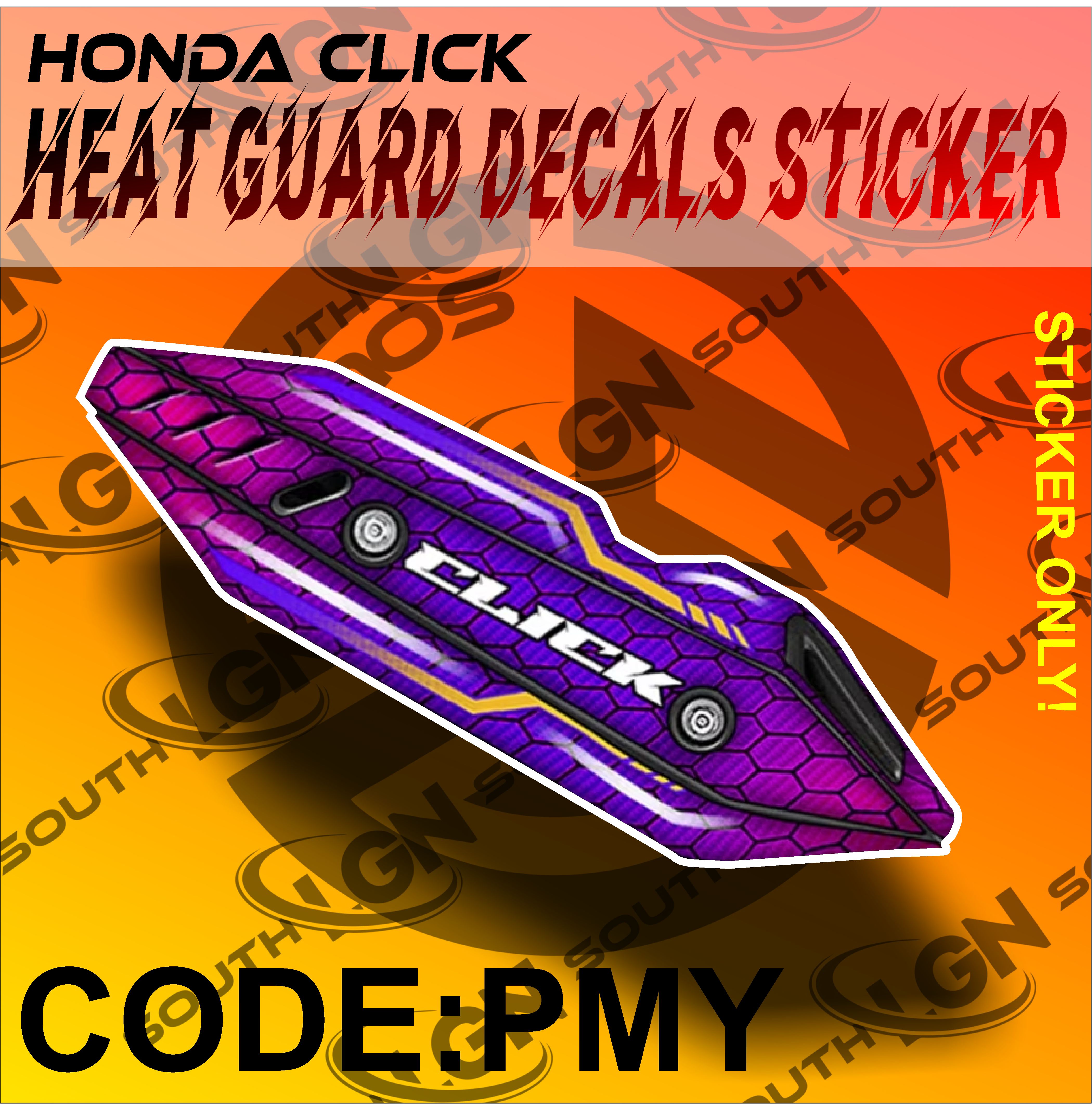 HONDA CLICK V2/V3/V4 HEATGUARD COVER DECALS STICKER FANCY STYLE HIGH ...