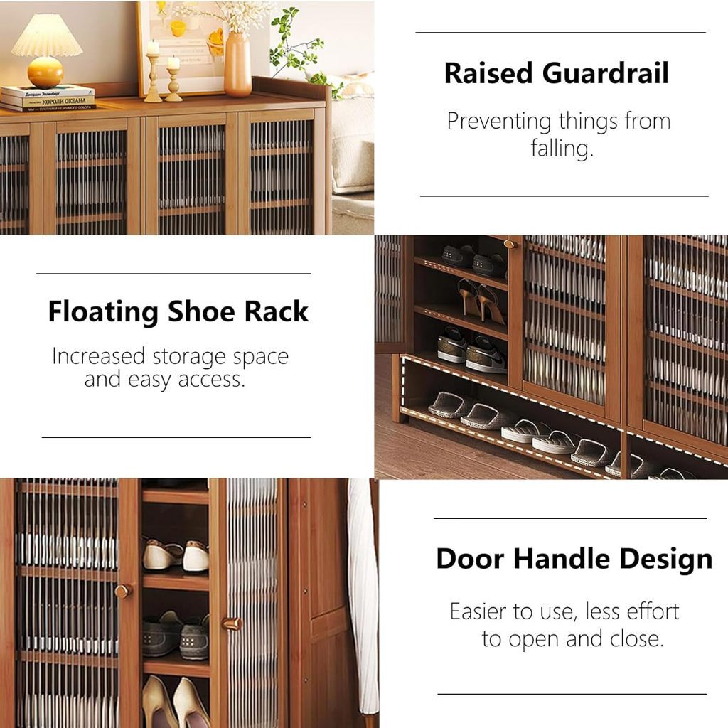 COD【Manila Spot】Shoe Cabinet Wooden Shoe Rack Large Capacity With Door ...