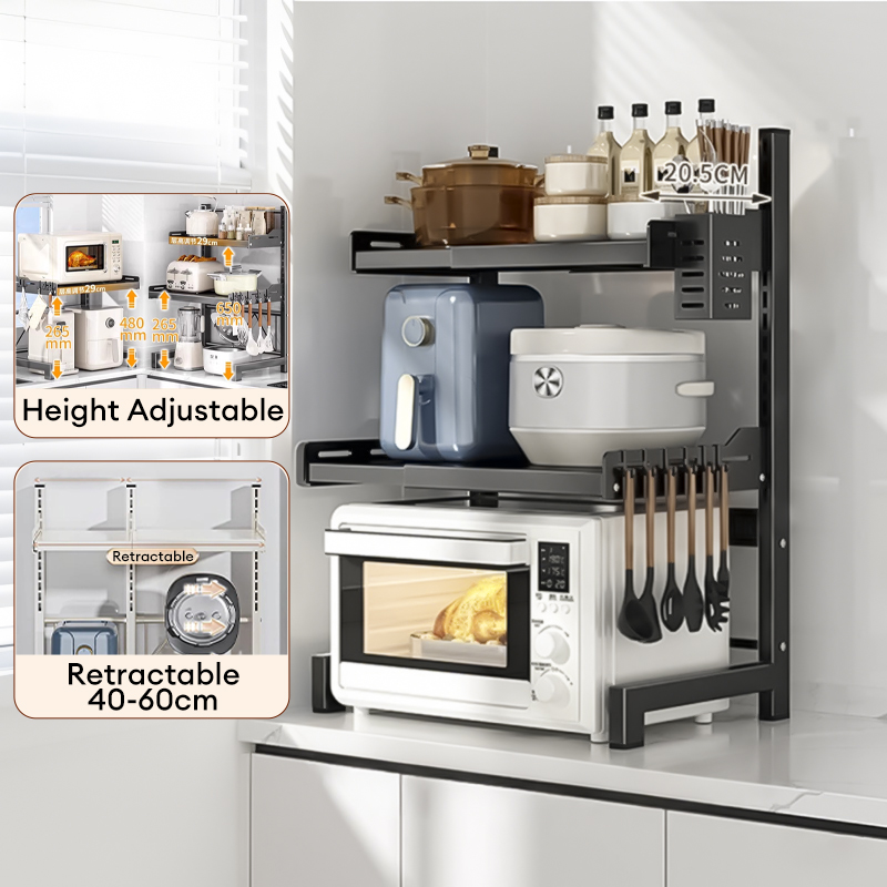 3 Layer Adjustable Kitchen Storage Rack Carbon Steel Oven Rack ...