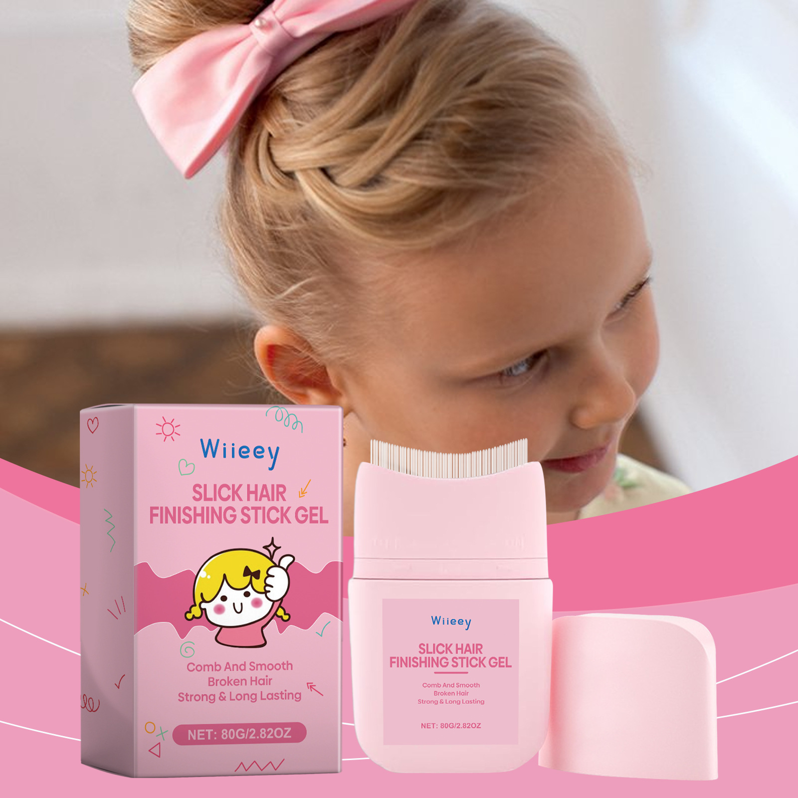 Hair Styling Stick For Kids Hold Hair Finishing Stick Sleek Smile For ...