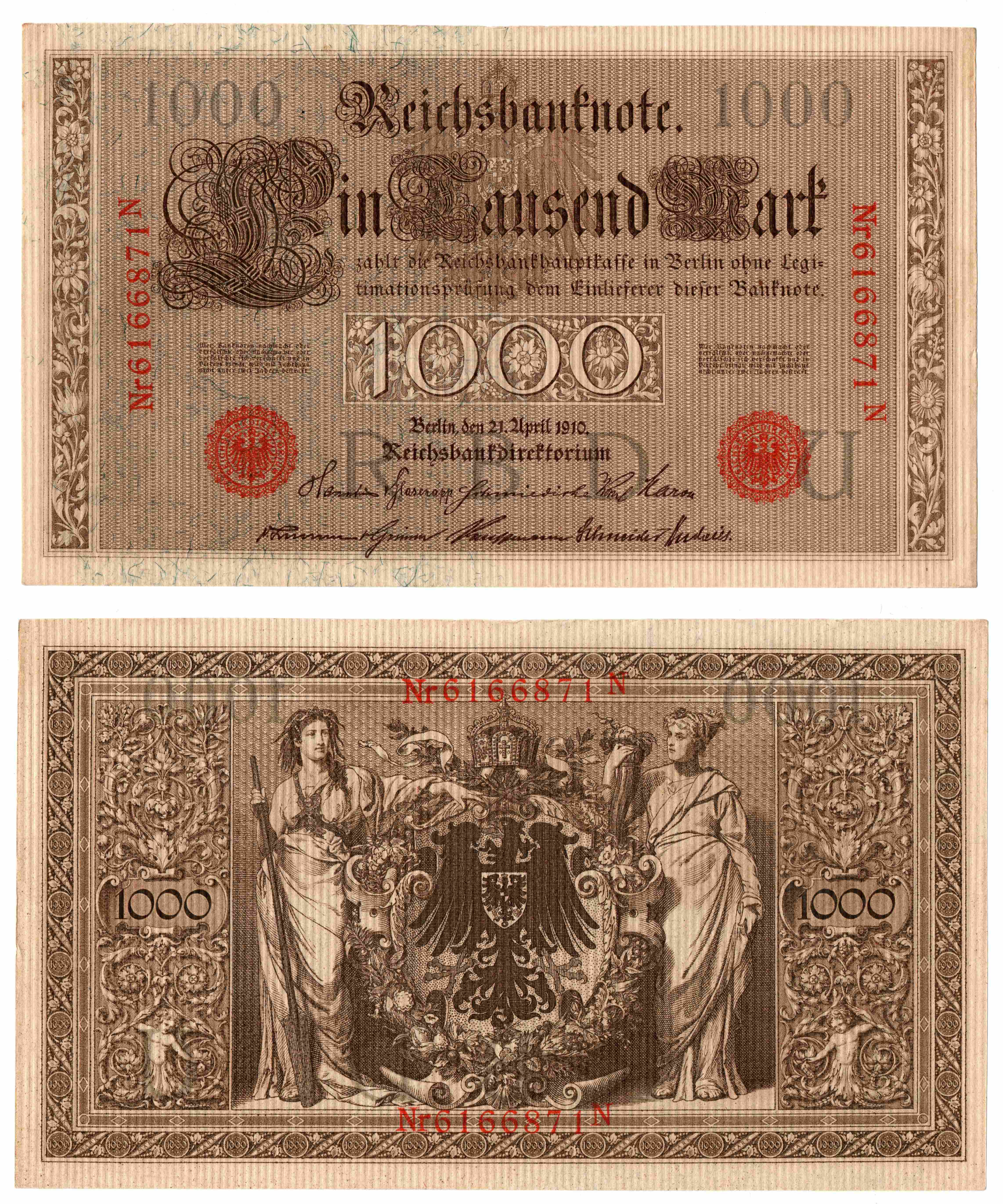 AUTHENTIC 1910 Germany 1000 Mark Note P44b | Shopee Philippines