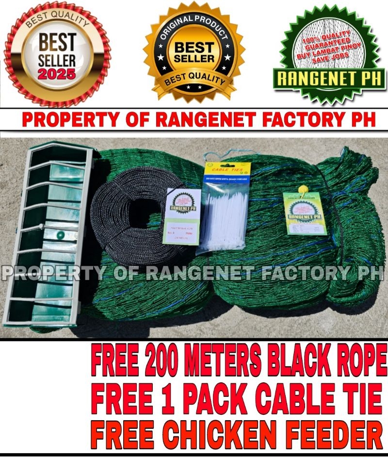 100 METERS CHICKEN RANGE NET 1inch/1.25inch/1.5inch/2inch FREE ROPE ...