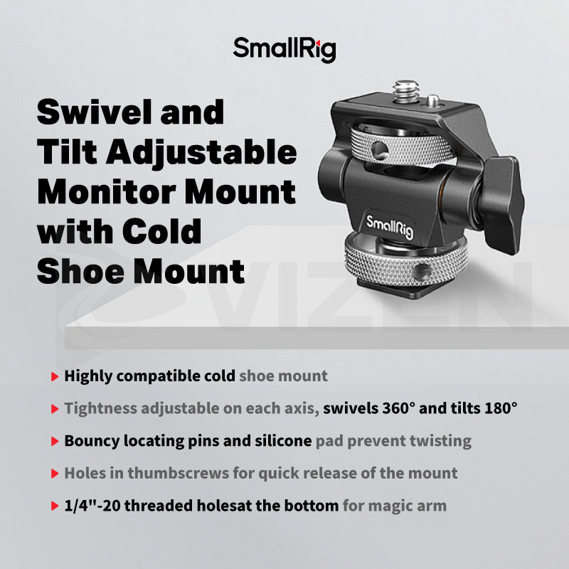 SmallRig Swivel and Tilt Adjustable Monitor Mount with Cold Shoe Mount ...