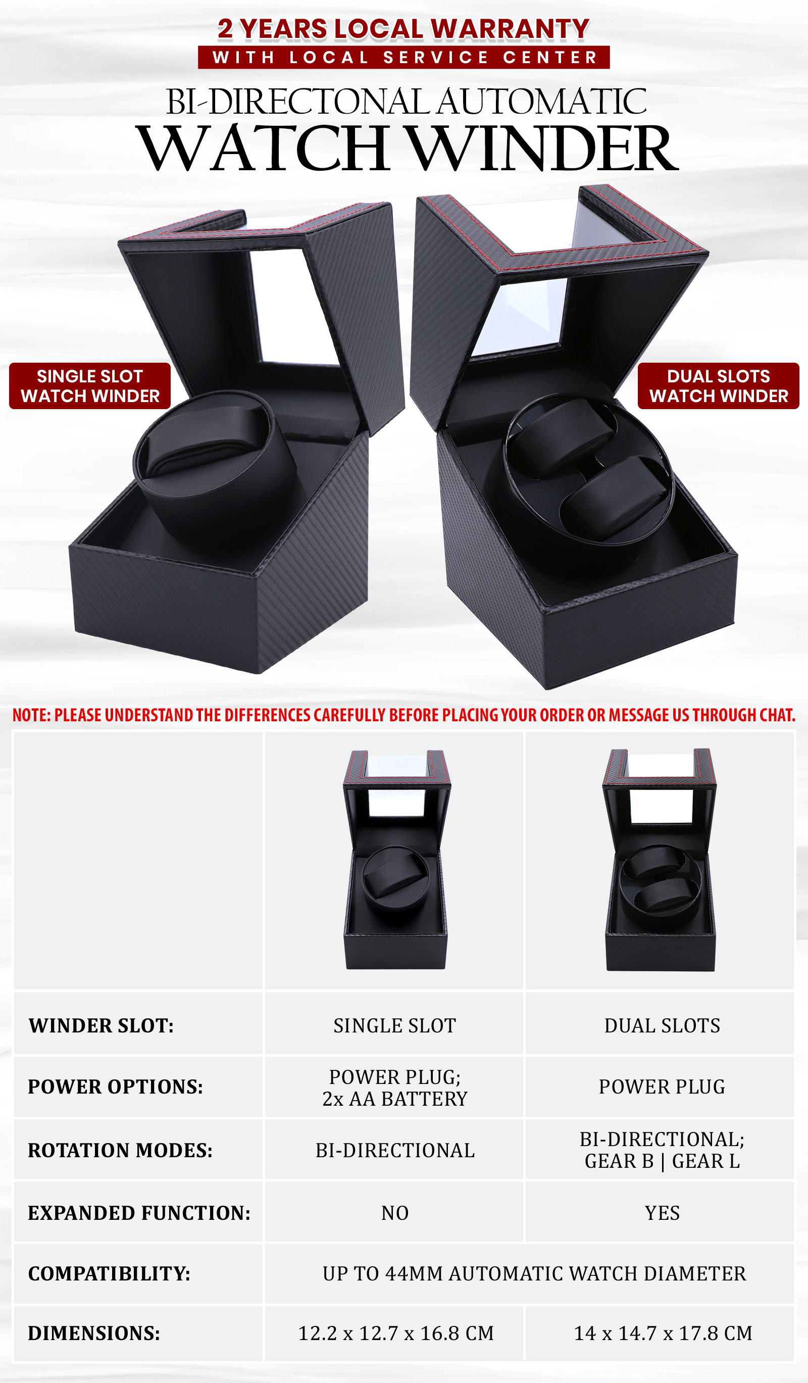 Bi-directional Rotation Automatic Watch Winder Self-Winding Watch ...