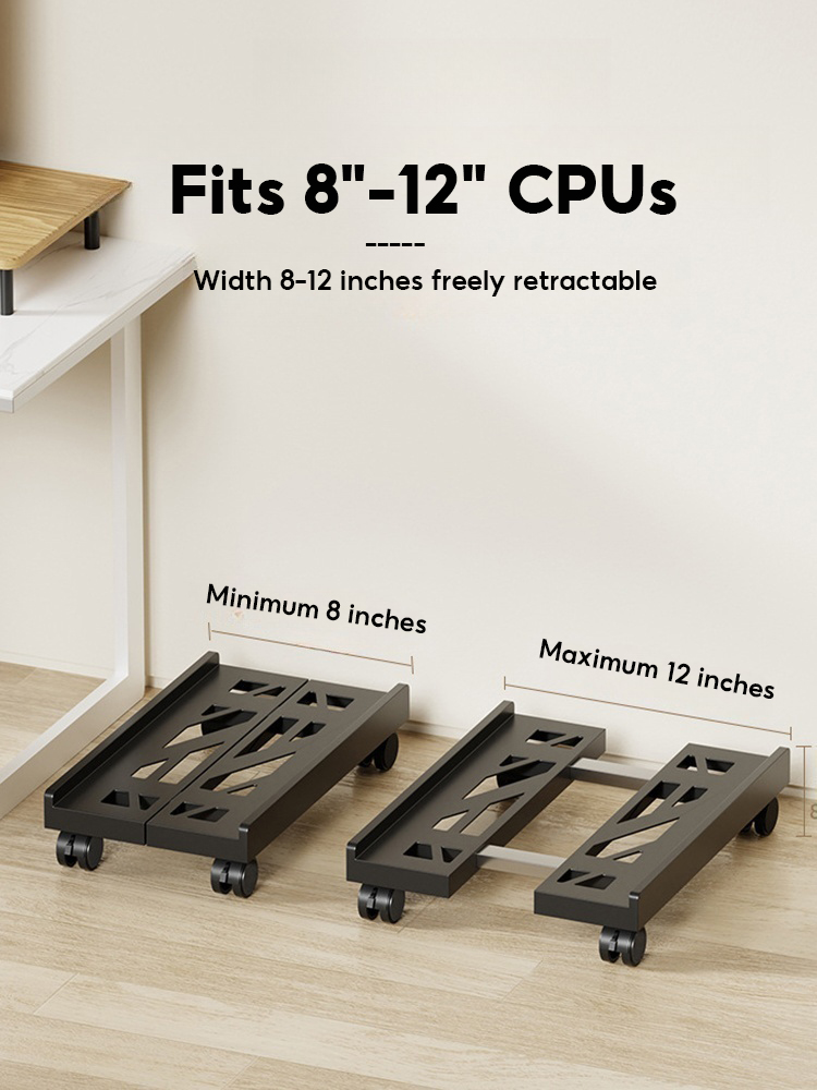 Computer CPU Stand With Caster Wheels For Computer Cases Under Desk ...