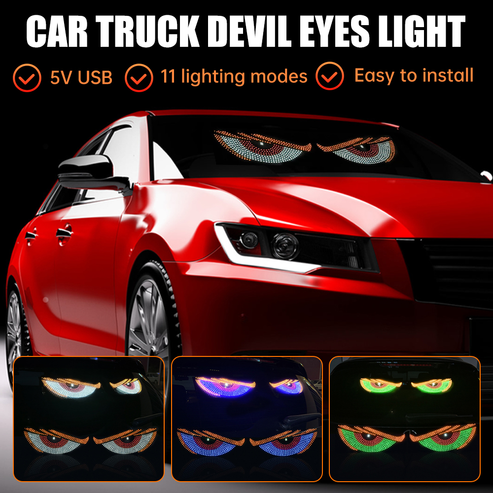 2PCS 24V 12V USB LED Devil Eye Dynamic Big Devil Eyes Light for Cars ...