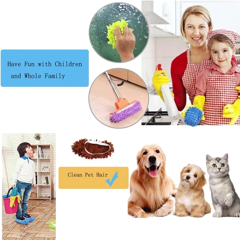 2in1 Dust Mop Slipper Rag Mop Microfiber Floor Dust Cleaning Rag Lazy ...
