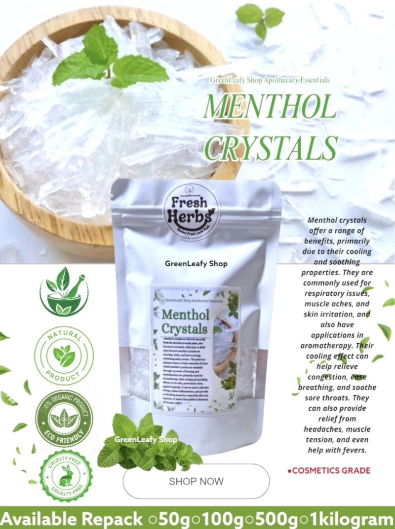 Natural Menthol Cystals /Camphor Crystals/Cosmetics Grade /Apothecary ...