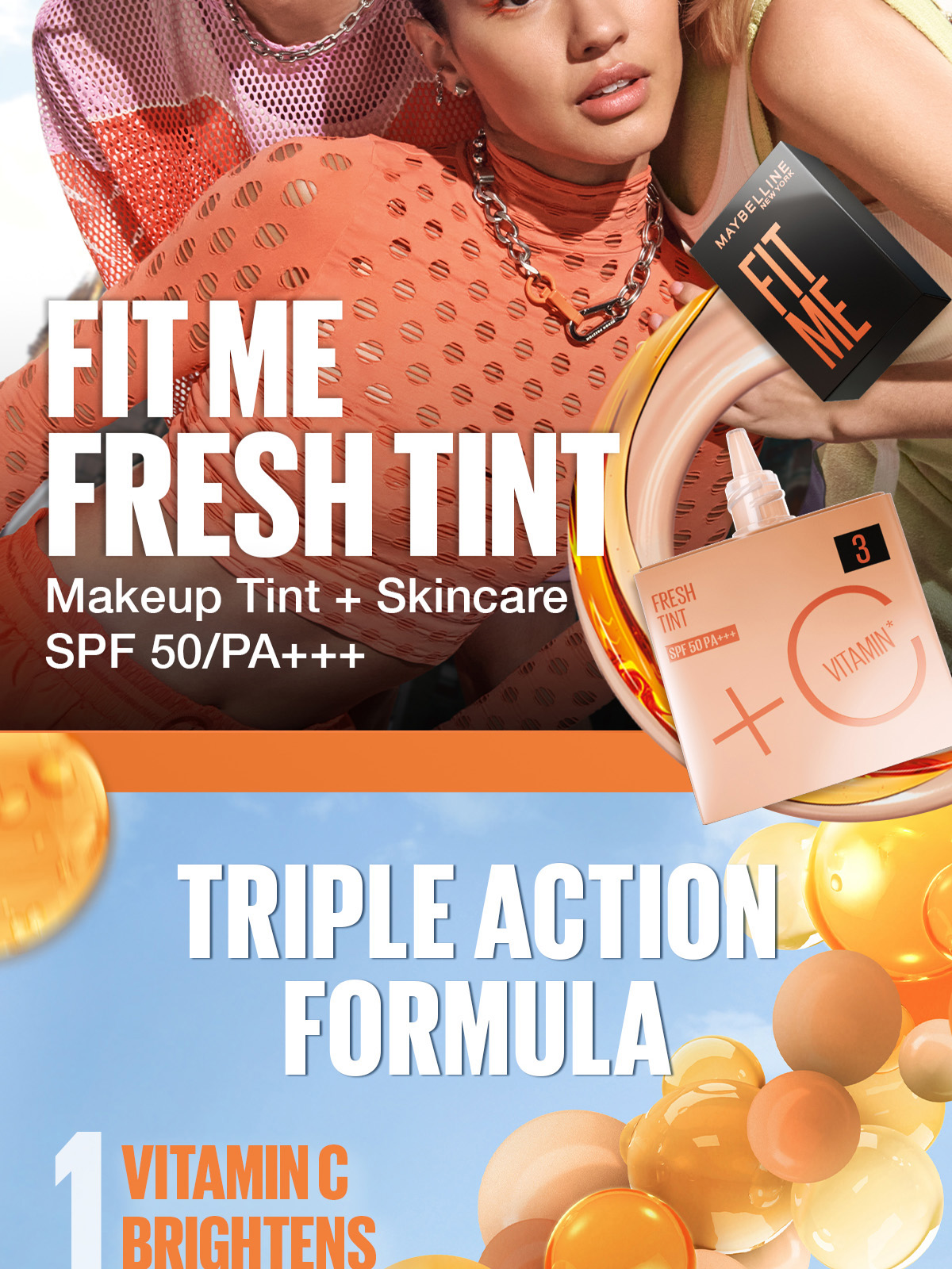 Maybelline Fit Me Fresh 3-in-1 Tint 03 + Superstay Teddy Tint Skin Tint ...