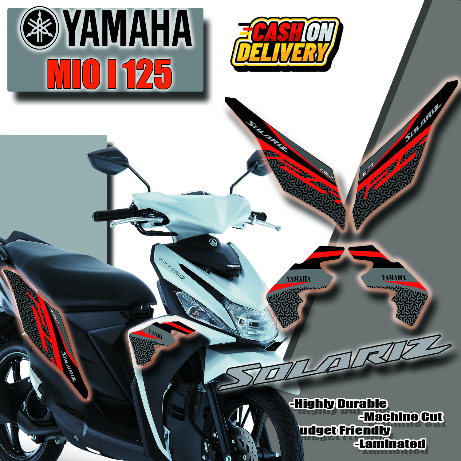 YAMAHA MIO I 125 NEW DECALS SOLARIZ DESIGN STICKER/ NEW SOLARIZ STICKER ...