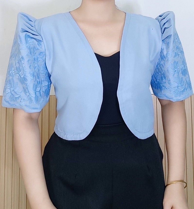 Embroid Filipiniana Bolero in Cotton Embroid fabric freesize Large to ...