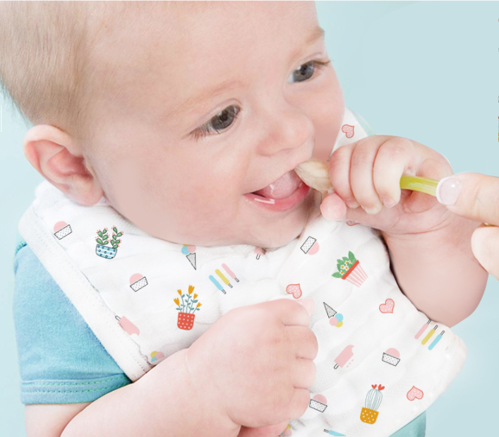 SALE!! Einmilk U-shaped Bib 8 Layers Cotton Bib Quick Drying Cute Meal ...