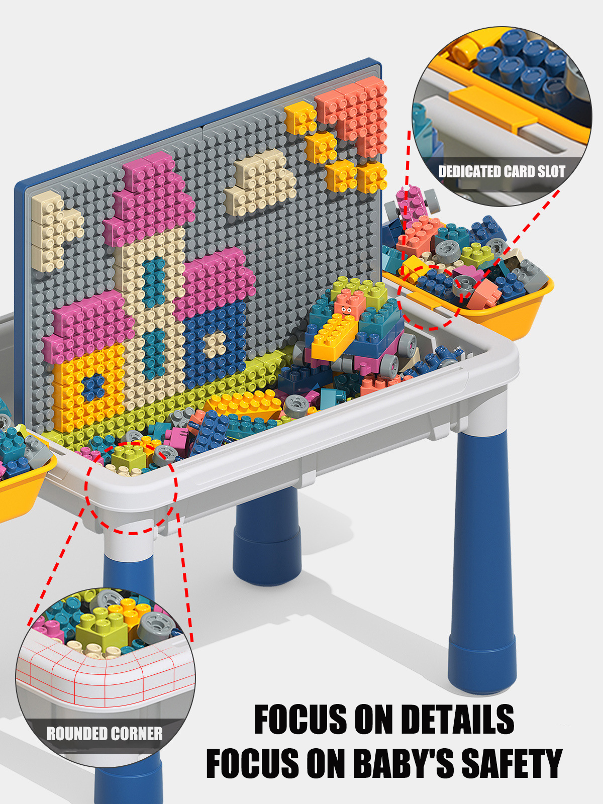 Building Blocks Table and Chair Set with Blocks Table Study Table ...
