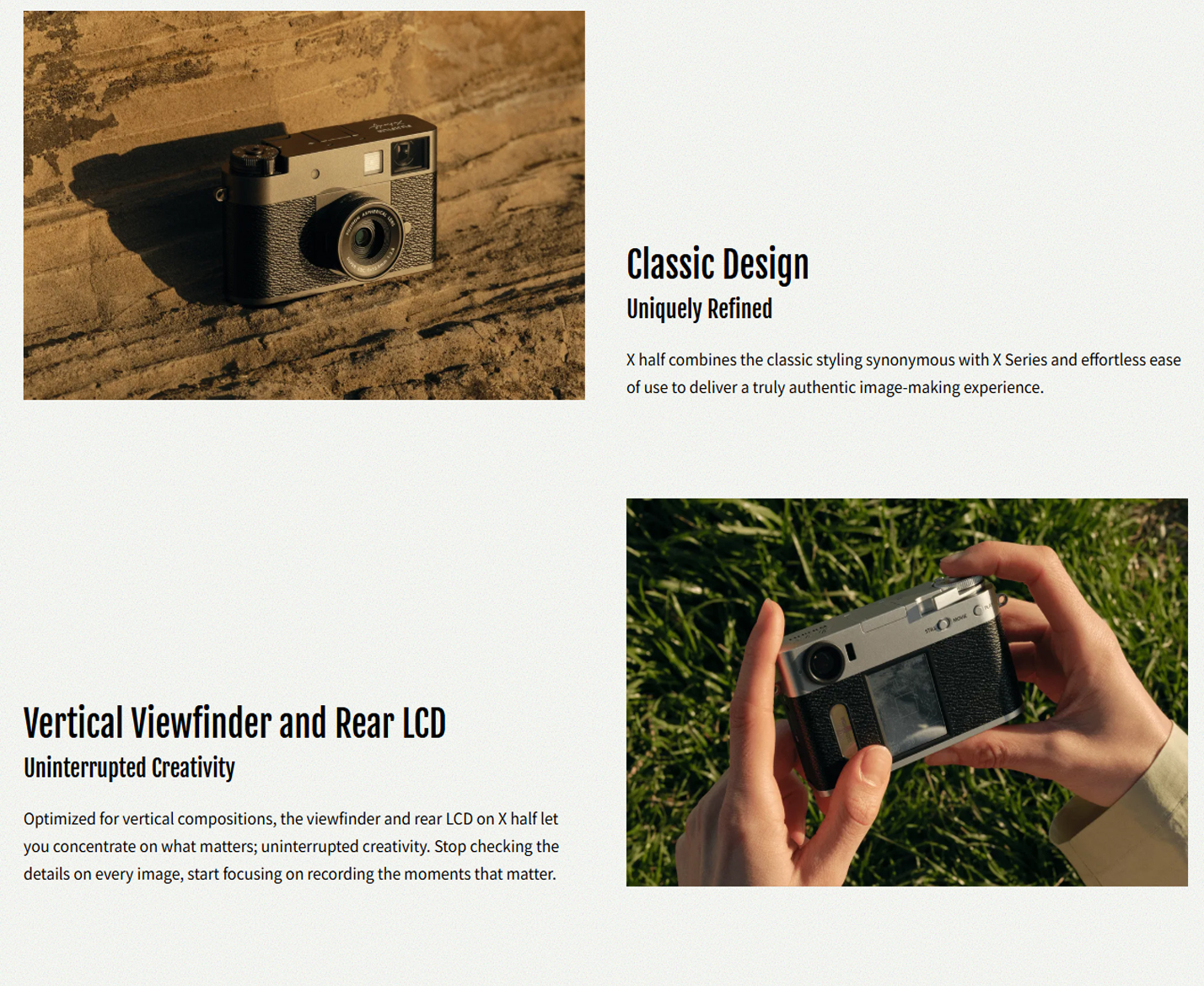 Fujifilm X half 2-in-1 Digital Camera Full / Retro Half-Frame Style w ...