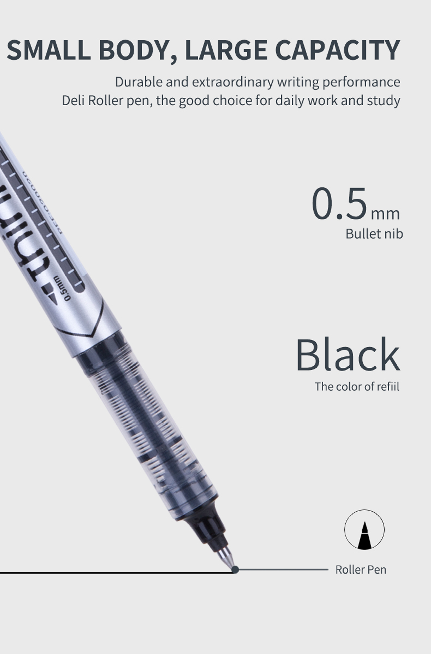 Deli EQ20020 Writing Instrument - Think Liquid Pen Black 0.5mm (1PC ...