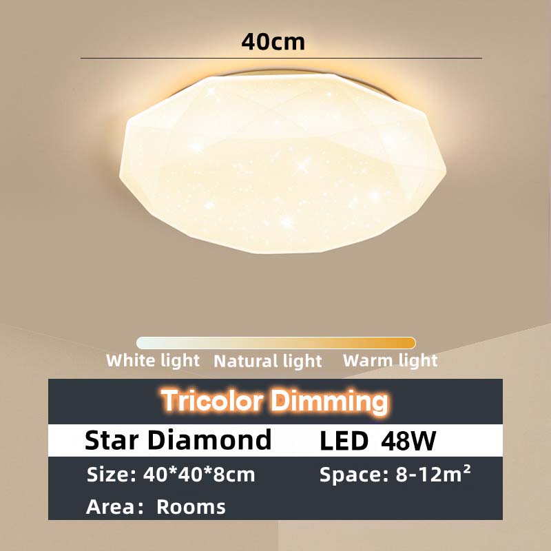 Yowxii Diamond LED Ceiling Light Tri Color Room Light For Living Room ...