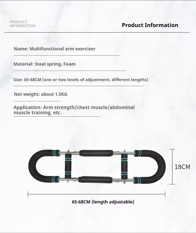 Arm Force Rod, U Shaped Arm Trainer, Chest and Arm Trainer, Adjustable