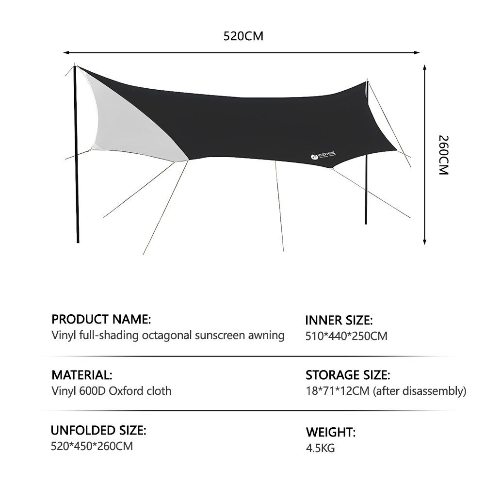 KEEPHIKE vinyl octagona canopy tent outdoor portable camping equipment ...