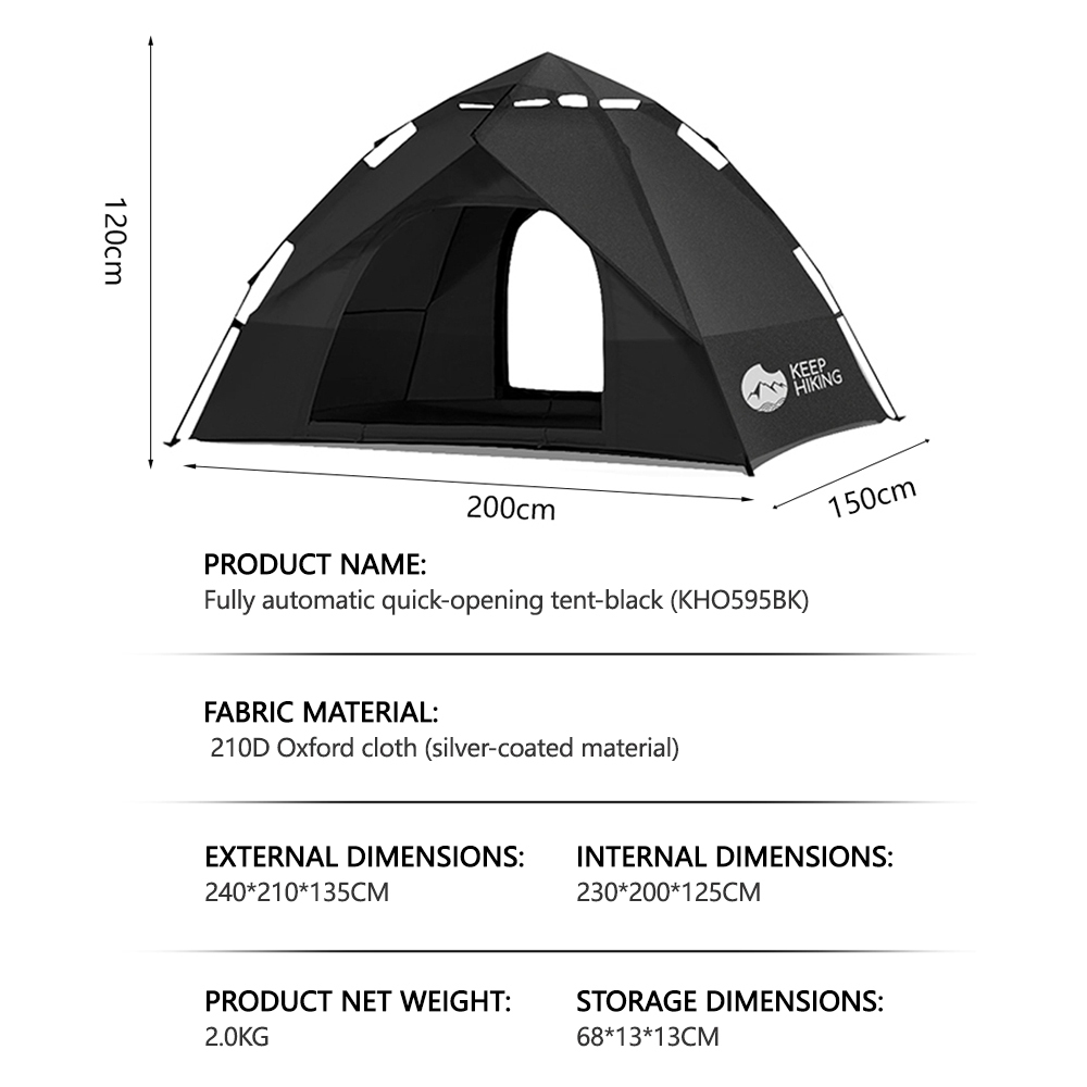 KEEPHlKE tent outdoor portable folding camping overnight rainproof ...