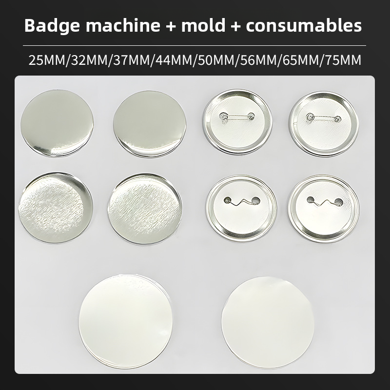 100Pcs 25/32/37/44/58mm Metal back DIY Badge Button pins Blank Raw ...