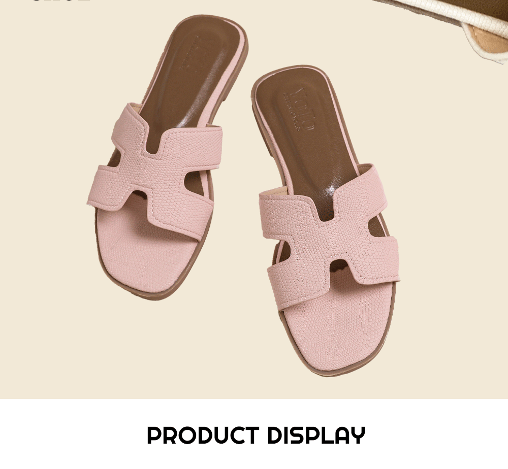 YOTO H-Shaped Strap Sandals For Women Fashionable Leather Versatile ...