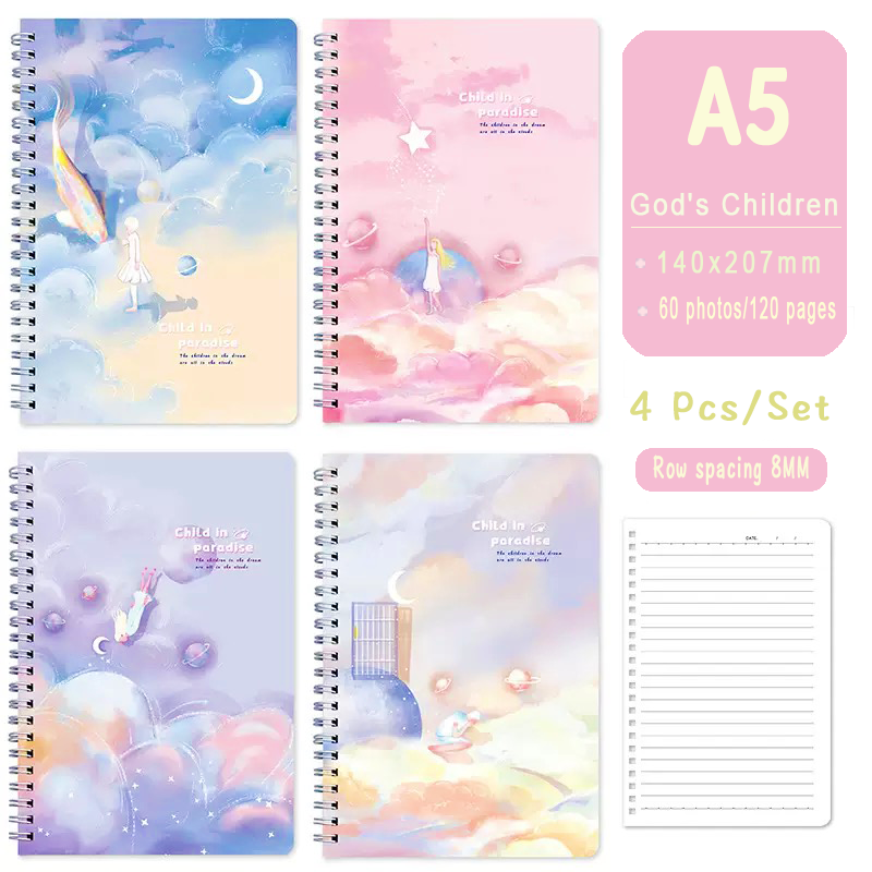 A5 Oil Painting Coil Notepad Flip Spiral Notebook ins Style Landscape ...