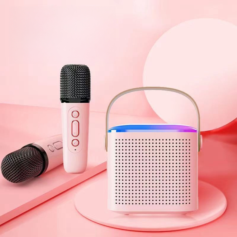 Y1 Portable Mini Karaoke super bass speaker with 2 wireless microphone ...
