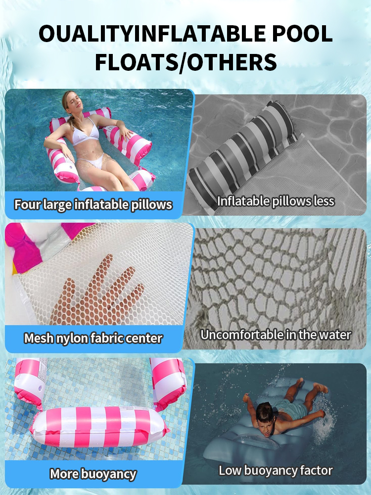 AIODIY Adult Women Multifunctional Inflatable Mesh Water Float Raft ...