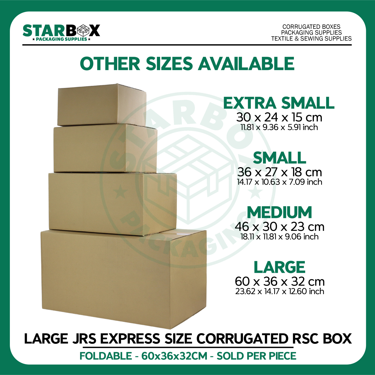 Starbox RSC Box JRS EXPRESS Size Corrugated Shipping Kraft Box LARGE ...