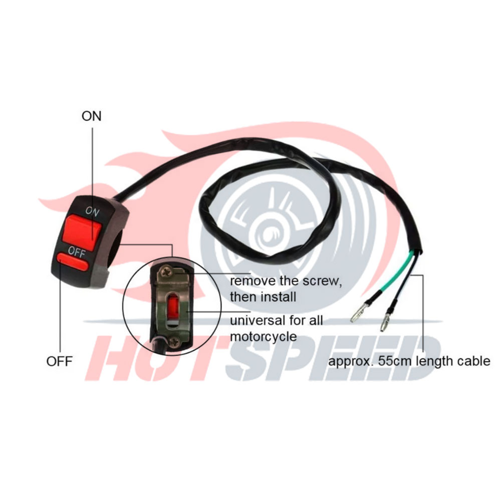 HOTSPEED 2 Way Switch For Motorcycle ON-OFF Univerrsal Mini Driving ...
