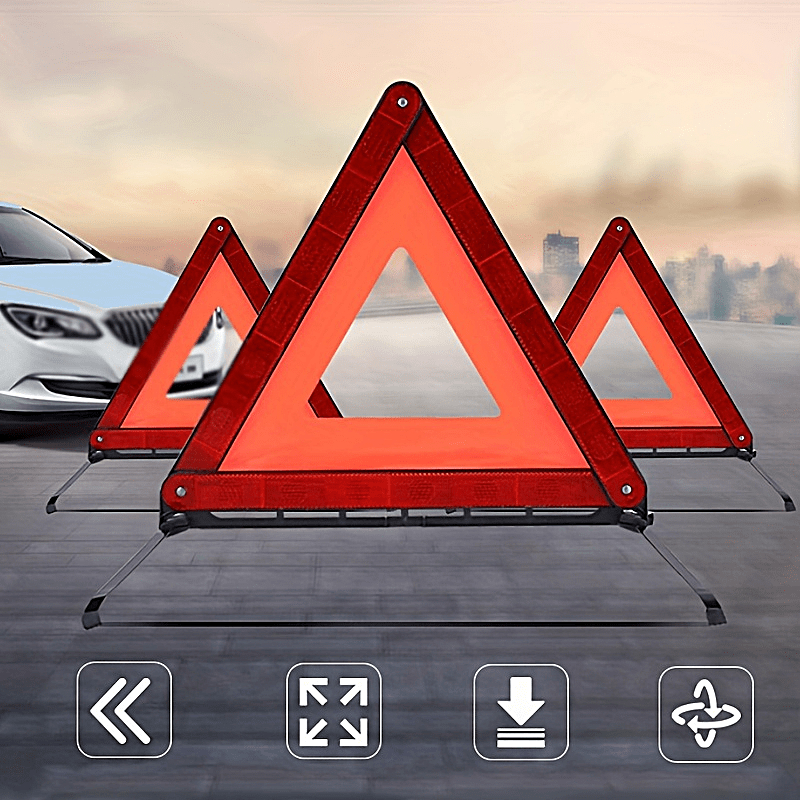 Car Vehicle Emergency Breakdown Warning Sign Triangle Reflective Road ...