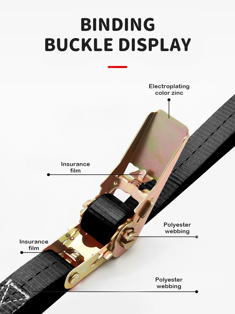 Cargo Strap For Motocycle Truck Pick Up TieDown Ratchet Strap Heavy