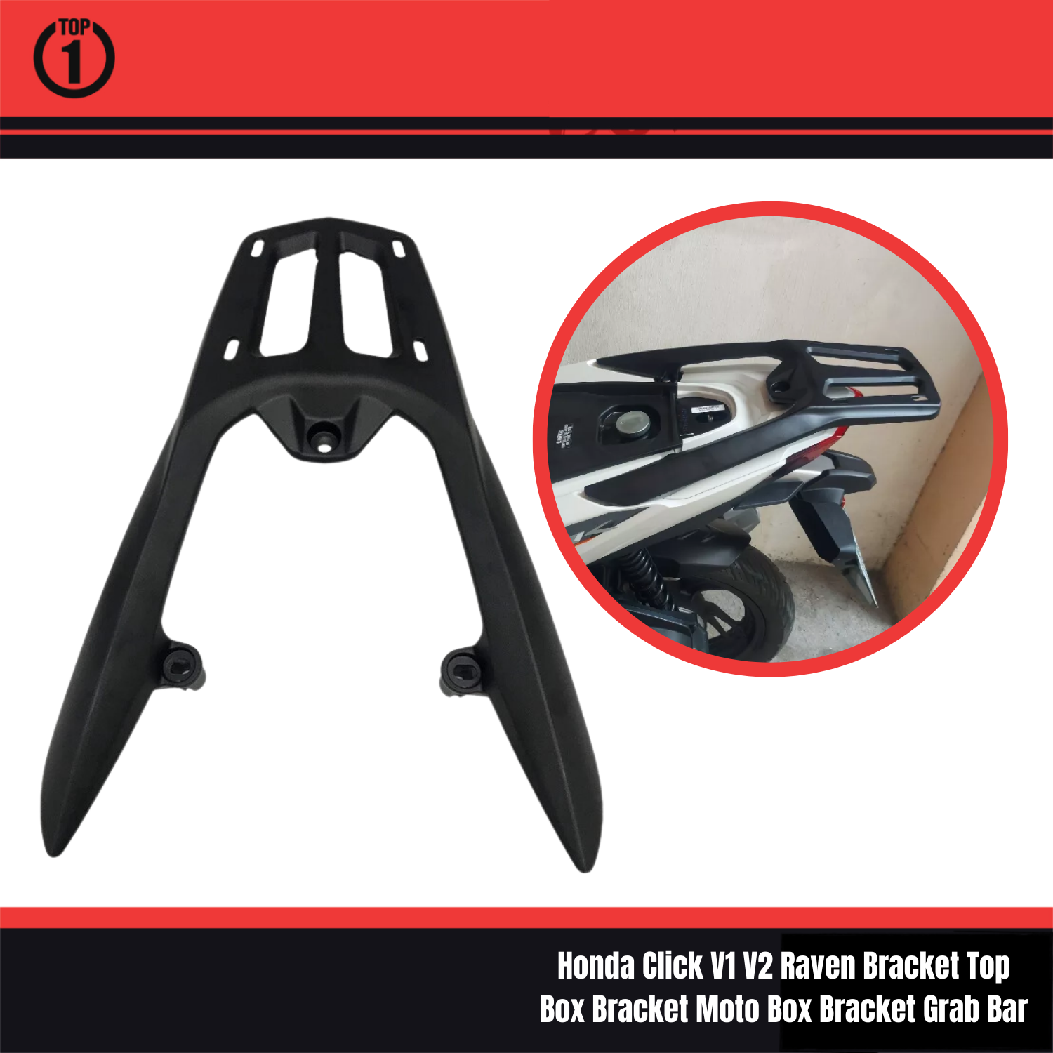 Honda Click v1 v2 Raven Bracket Top Box Bracket Moto Box Bracket Grab ...
