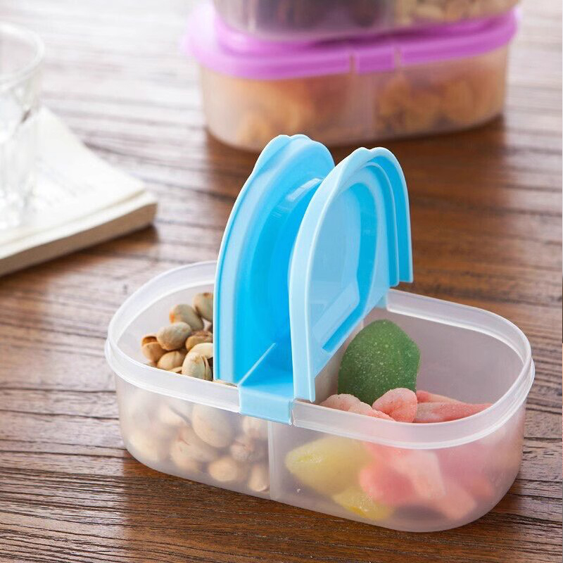 900ML Double Grid Sealed Box Kitchen Storage Plastic Fruit Container