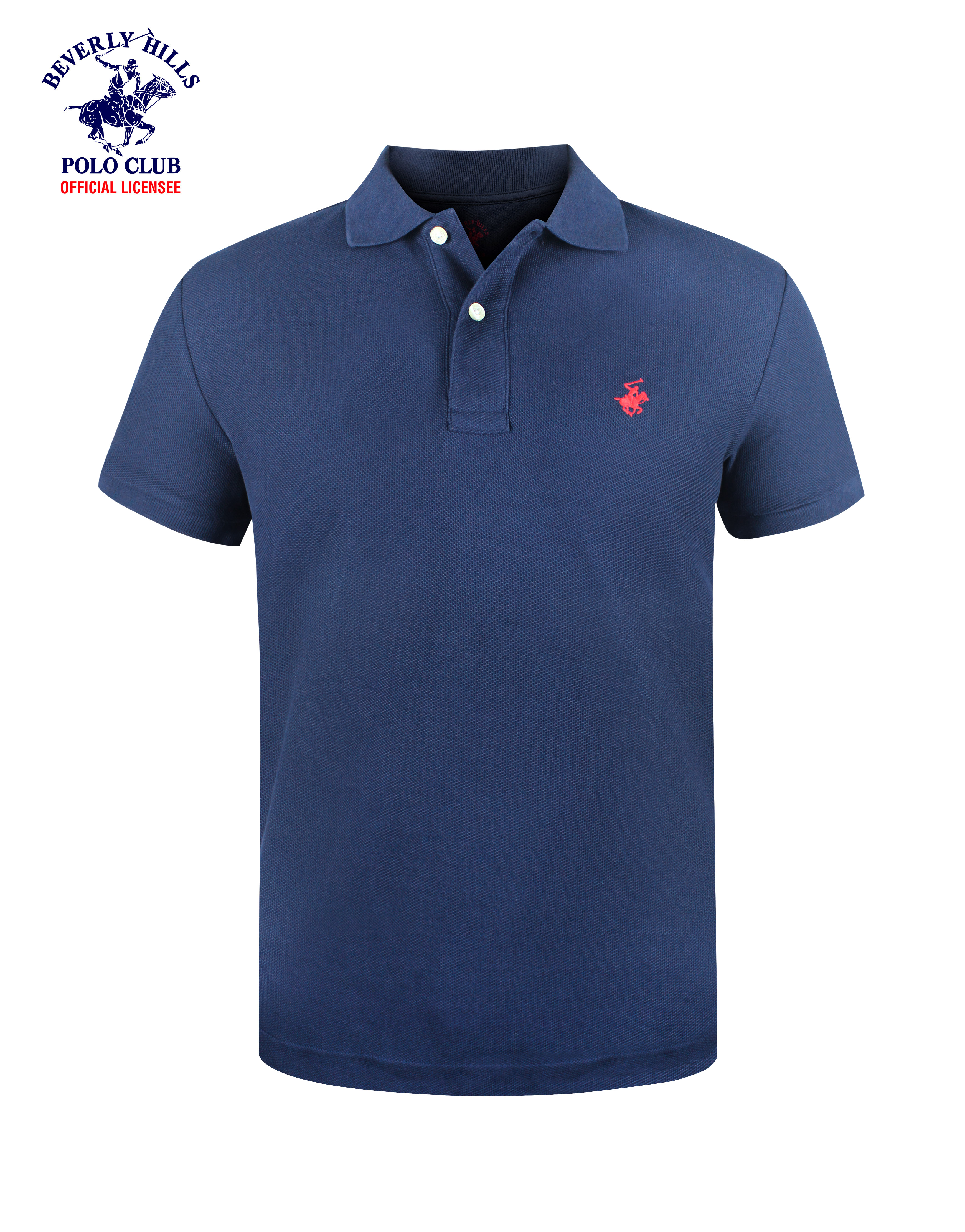 Beverly Hills Polo Club Men's Combed Cotton Jacquard Pique Polo Shirt