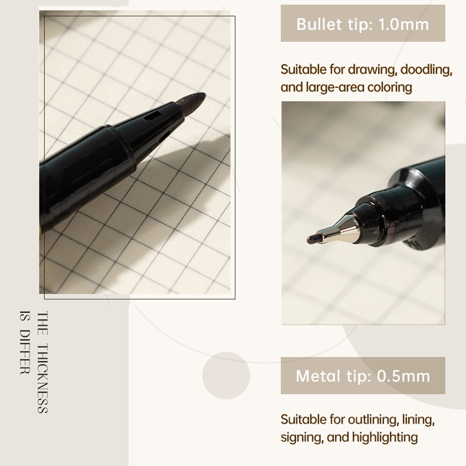 Deli EU10420 Writing Instrument - Dual Tip Permanent Marker Black (1PC ...