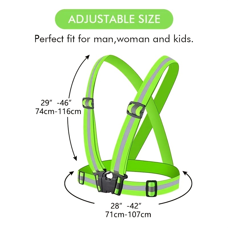 Garter Reflective Vest -High Visibility Safety Vest for Night Riding ...