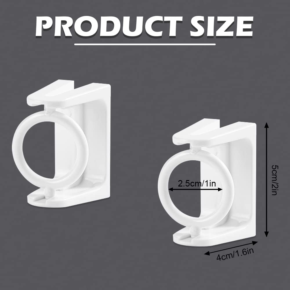 2Pcs Rotating Curtain Rod Holder Clamp Hooks Self Adhesive Clothes Rail ...