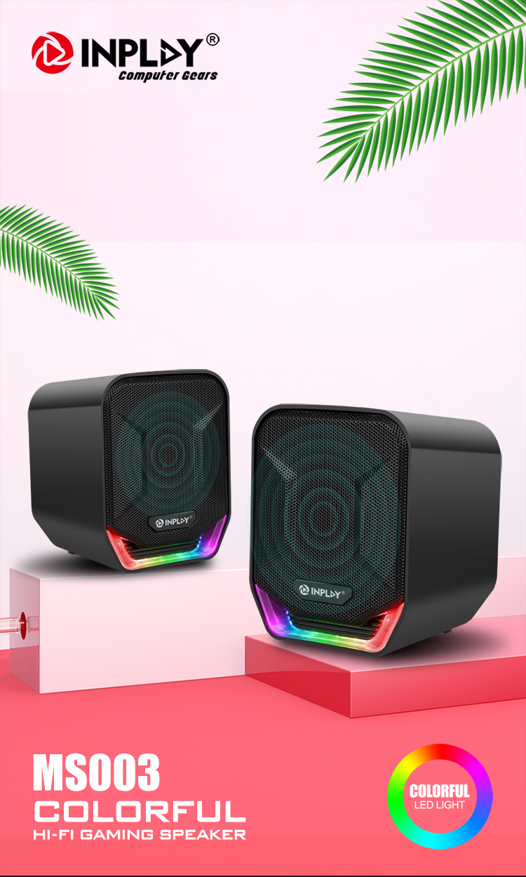 Inplay MS003 Mini RGB Speakers 3D Surround Shocking Bass Boost USB+3 ...