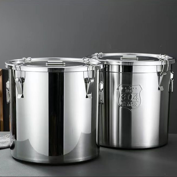 304 Metal stainless steel closed food container rice dispenser rice ...