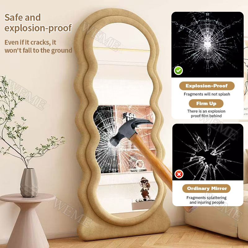 [Warranty]160/170CM Cloud Shape Full-length Mirror with Support Frame ...