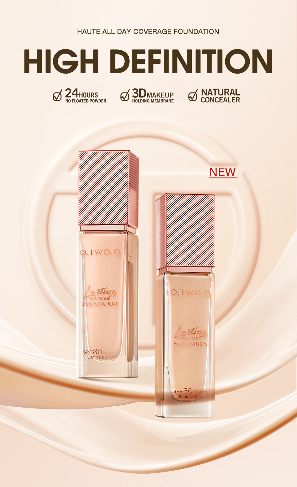 【NEWCOLOR】O.TWO.O Haute Series Foundation SPF30 PA+++ All Day Coverage ...