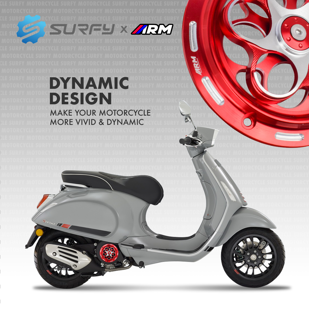 Arm CNC Radiator Fan Cover 2 Color Spinner Design For Vespe Mio